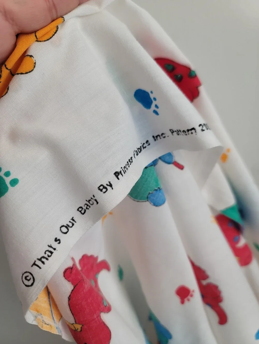 VTG Colorful Dinosaur That's Our Baby Princess Fabrics Crib Sheet 80s/90s